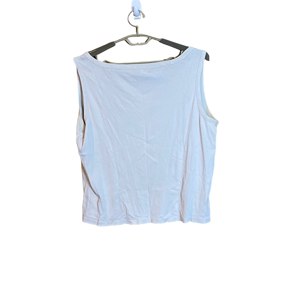 St John's Bay White Rhinestone Tank Top - Size 3X - Picture 3 of 3